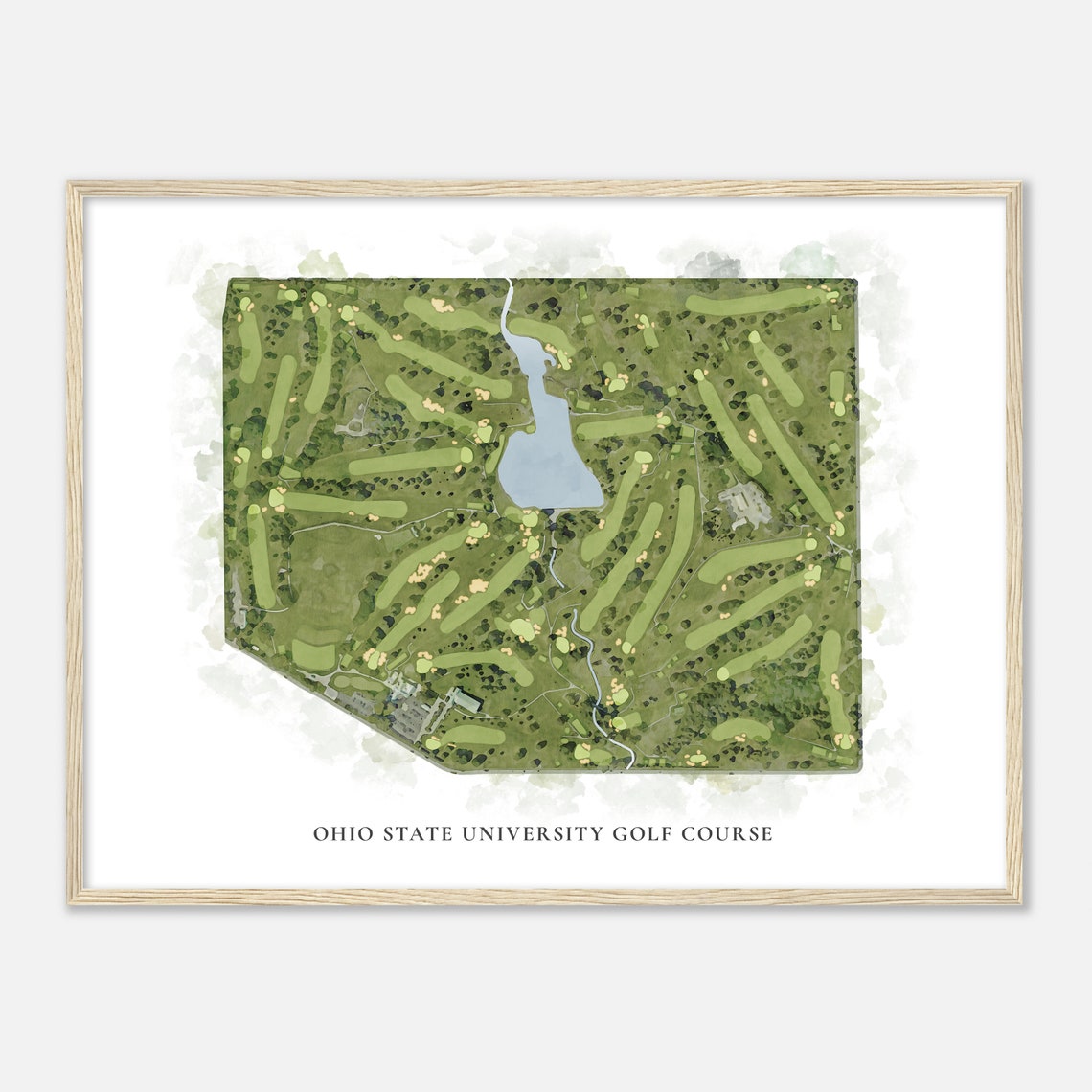 Ohio State University Golf Course Ohio Classic Watercolor Map Golfer Gift Golf Wall Art Golf Poster Print Course Layout - Image 2