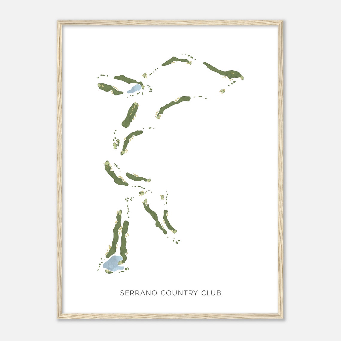 Serrano Country Club Watercolor Golf Course Map Poster Art Gift