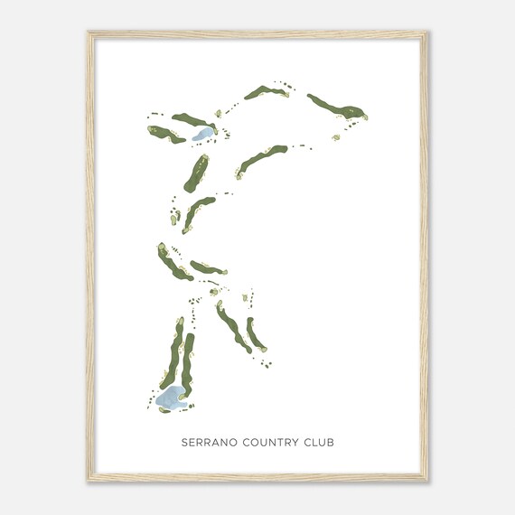 Serrano Country Club California Modern Watercolor Map Golfer Gift Golf Wall Art Golf Poster Print Course Layout