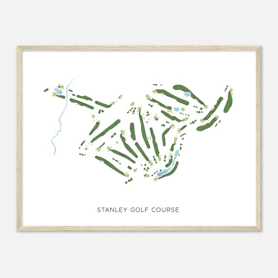 Stanley Golf Course Connecticut Modern Watercolor Map Golfer Gift Golf Wall Art Golf Poster Print Course Layout