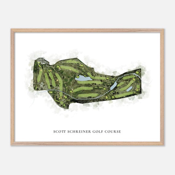 Scott Schreiner Golf Course In Kerrville Texas Classic Watercolor Map Golfer Gift Golf Wall Art Golf Poster Print Course Layout