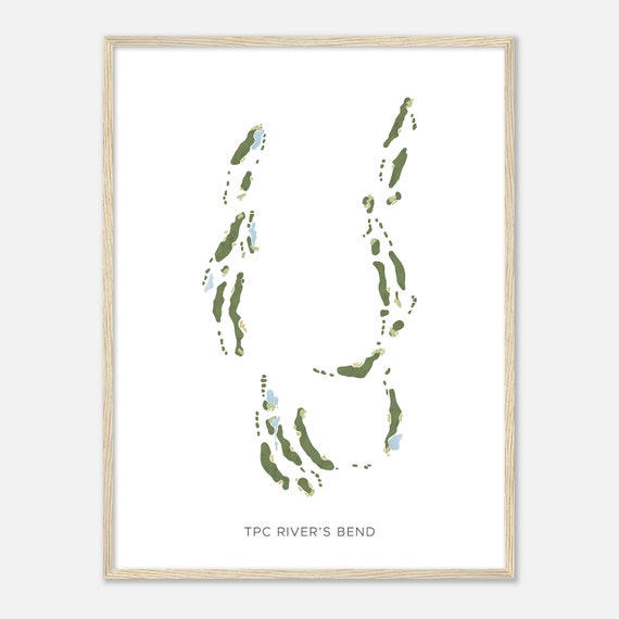 Tpc Rivers Bend Ohio Modern Watercolor Map Golfer Gift Golf Wall Art Golf Poster Print Course Layout
