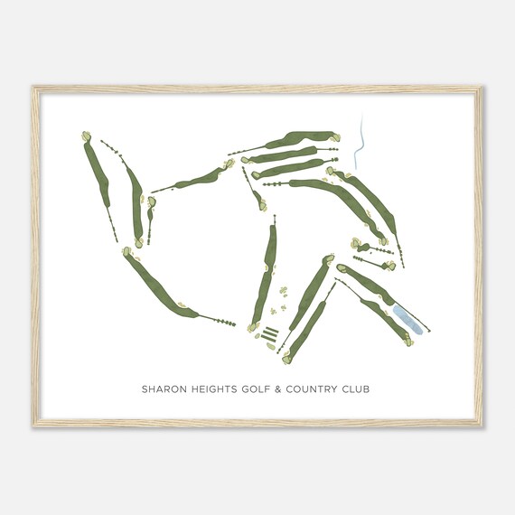 Sharon Heights Golf Country Club California Modern Watercolor Map Golfer Gift Golf Wall Art Golf Poster Print Course Layout