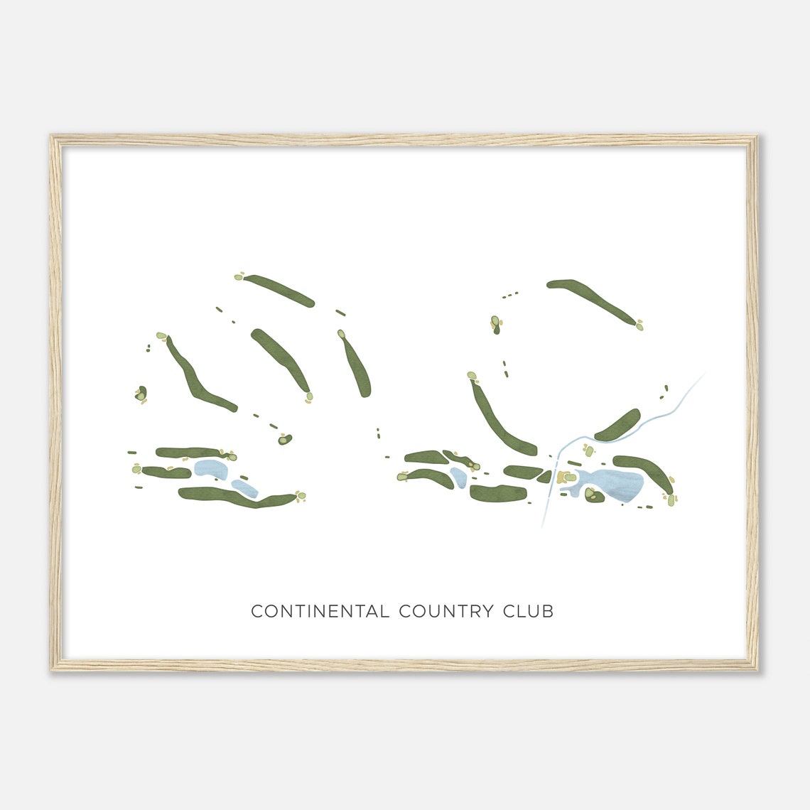 Continental Country Club Arizona Modern Watercolor Map Poster - Image 2