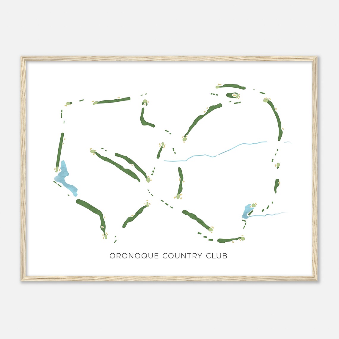 Oronoque Country Club Connecticut Modern Watercolor Map Golfer Gift Golf Wall Art Golf Poster Print Course Layout - Image 2