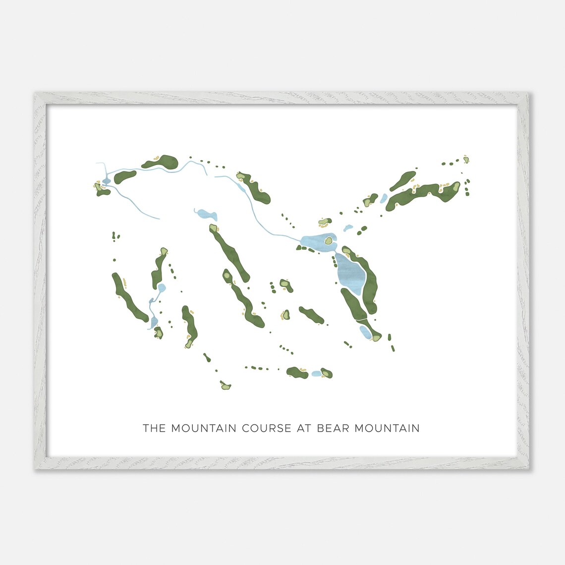 The Mountain Course at Bear Mountain Canada Modern Watercolor Map Poster - Image 3