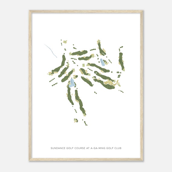 Sundance Golf Course At A Ga Ming Golf Club Michigan Modern Watercolor Map Golfer Gift Golf Wall Art Golf Poster Print