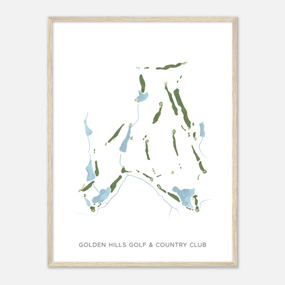 Golden Hills Golf Country Club South Carolina Modern Watercolor Map Golfer Gift Golf Wall Art Golf Poster Print Course Layout