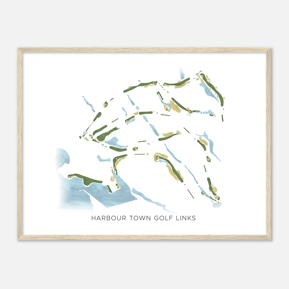 Harbour Town Golf Links South Carolina Modern Watercolor Map Poster - Image 2