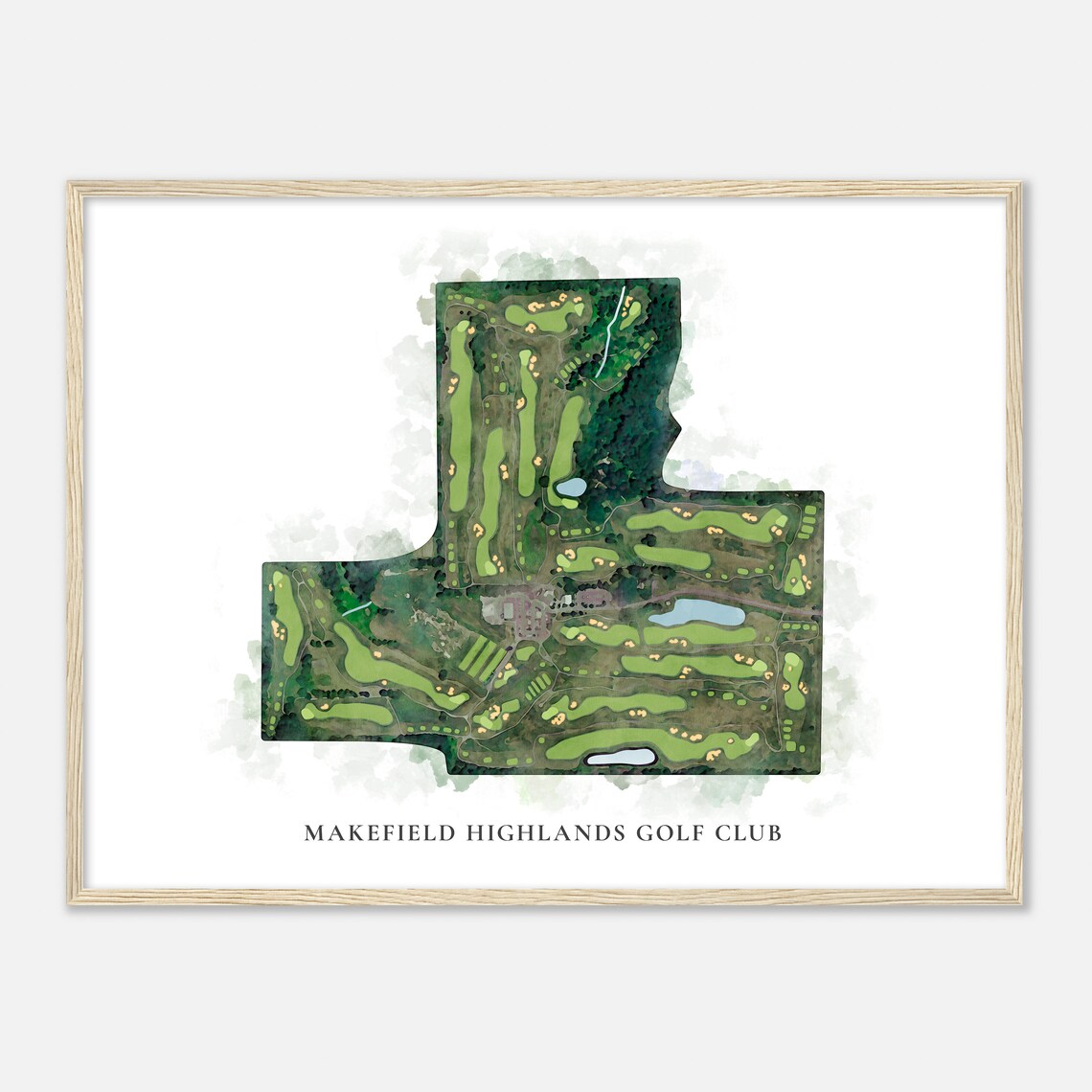 Makefield Highlands Golf Club Pennsylvania Classic Watercolor Map Golfer Gift Golf Wall Art Golf Poster Print Course Layout - Image 2