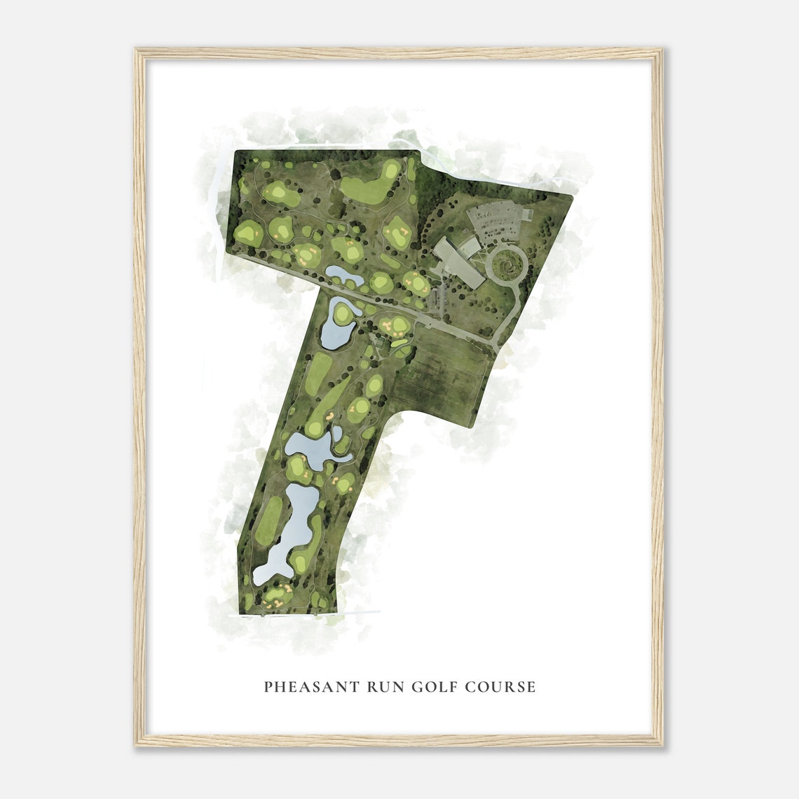 Pheasant Run Golf Course Missouri Classic Watercolor Map Golfer Gift Golf Wall Art Golf Poster Print Course Layout