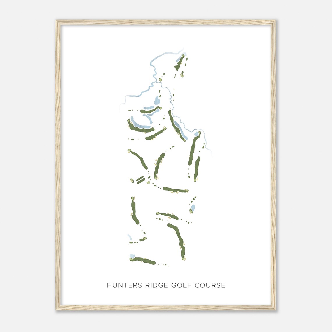 Hunters Ridge Golf Course Iowa Modern Watercolor Map Golfer Gift Golf Wall Art Golf Poster Print Course Layout