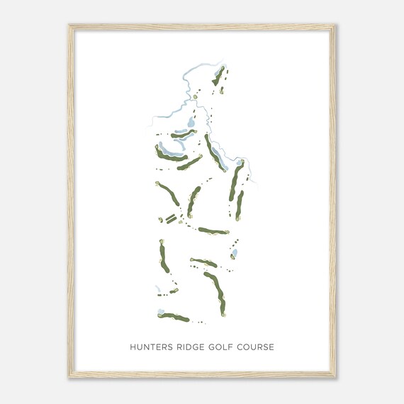 Hunters Ridge Golf Course Iowa Modern Watercolor Map Golfer Gift Golf Wall Art Golf Poster Print Course Layout