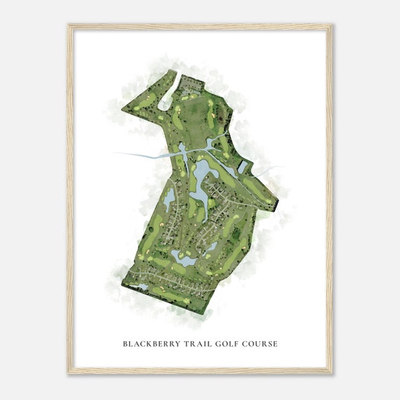 Blackberry Trail Golf Course Alabama Classic Watercolor Map Golfer Gift Golf Wall Art Golf Poster Print Course Layout