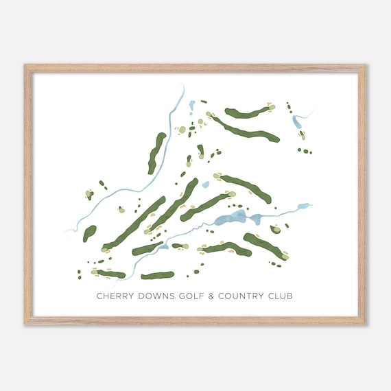 Cherry Downs Golf Club Pickering Modern Watercolor Map Poster