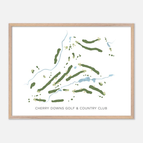 Cherry Downs Golf Country Club In Pickering Canada Modern Watercolor Map Golfer Gift Golf Wall Art Golf Poster Print