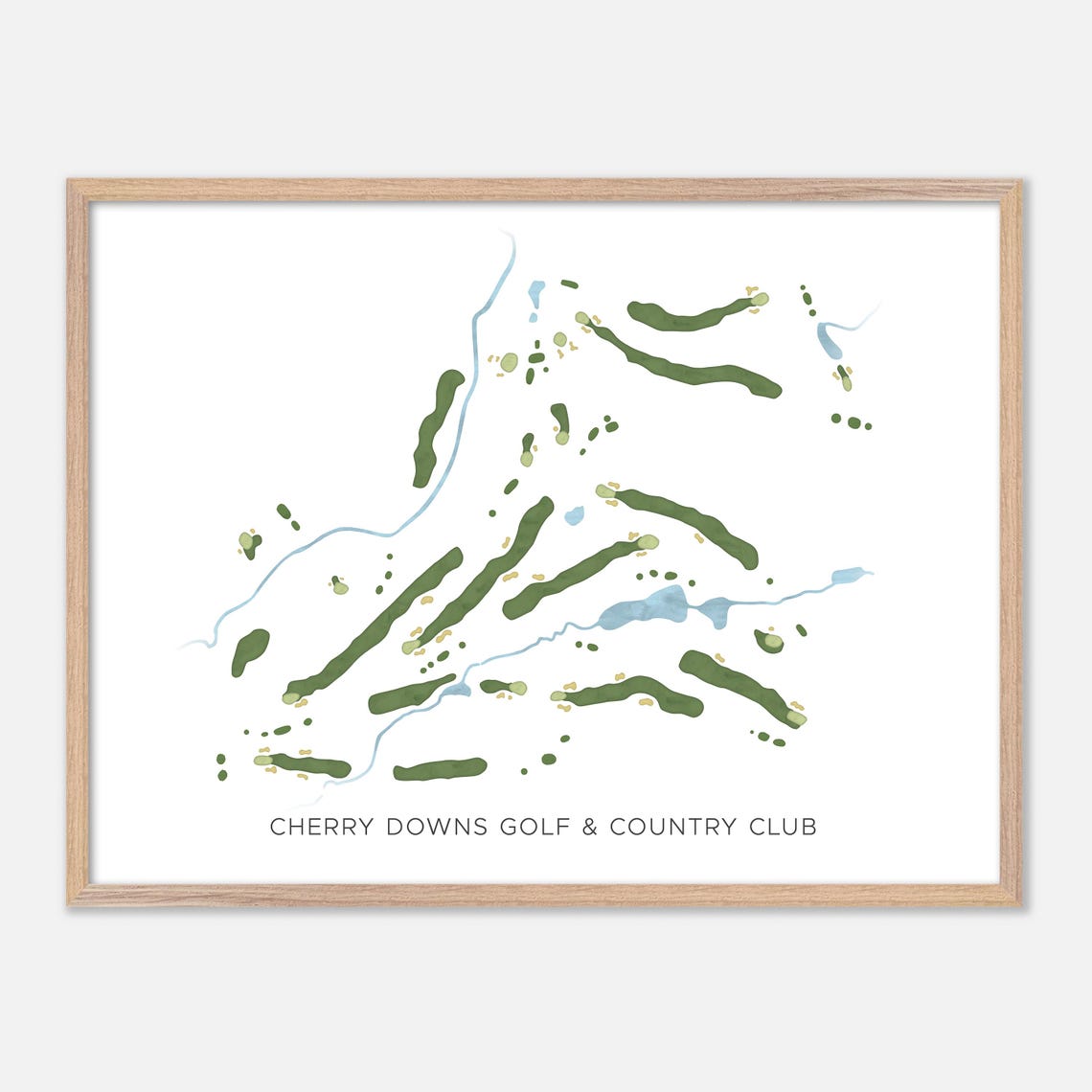 Cherry Downs Golf Club Pickering Modern Watercolor Map Poster