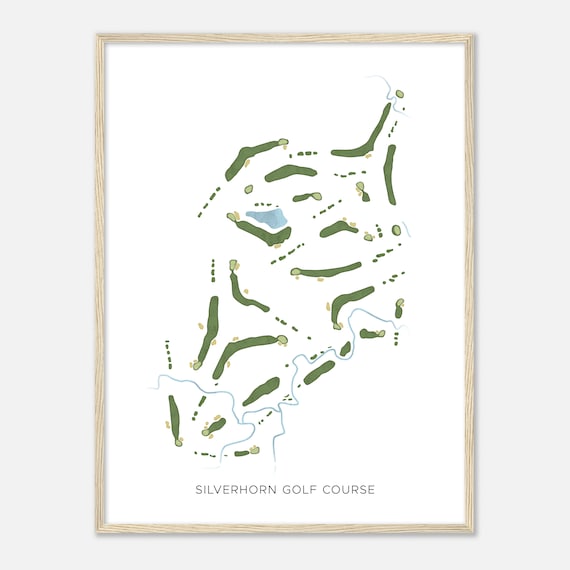 Silverhorn Golf Course Oklahoma Modern Watercolor Map Golf Poster