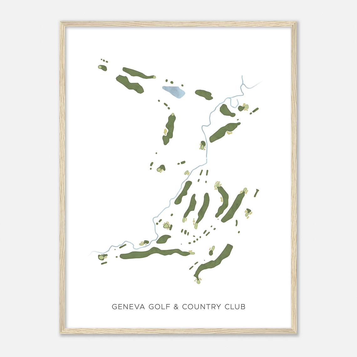 Geneva Golf And Country Club Watercolor Minimalist Map Poster - Image 2
