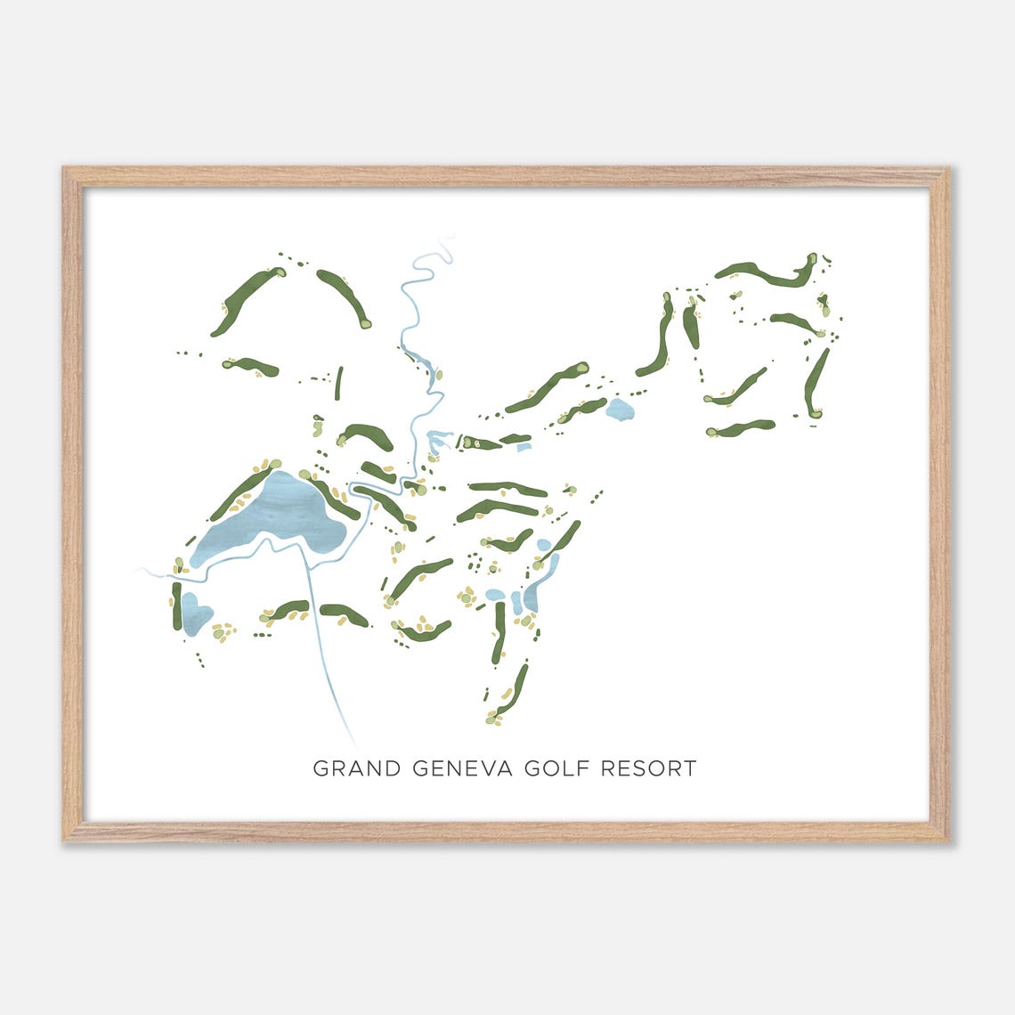 Grand Geneva Golf Resort Modern Fairway Golf Course Map Poster