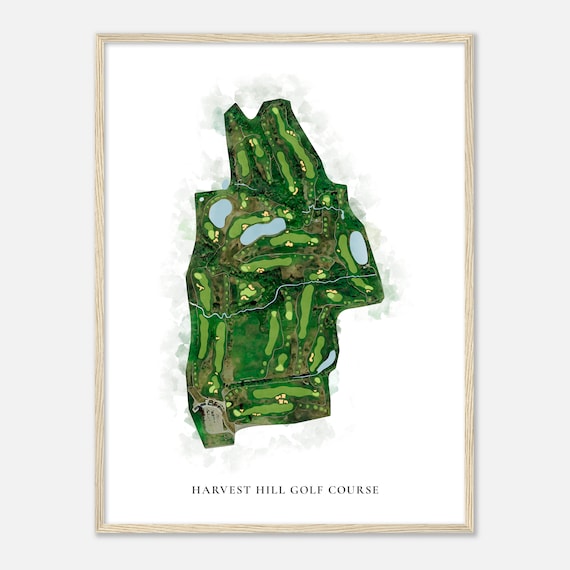 Harvest Hill Golf Course New York Classic Watercolor Map Golfer Gift Golf Wall Art Golf Poster Print Course Layout
