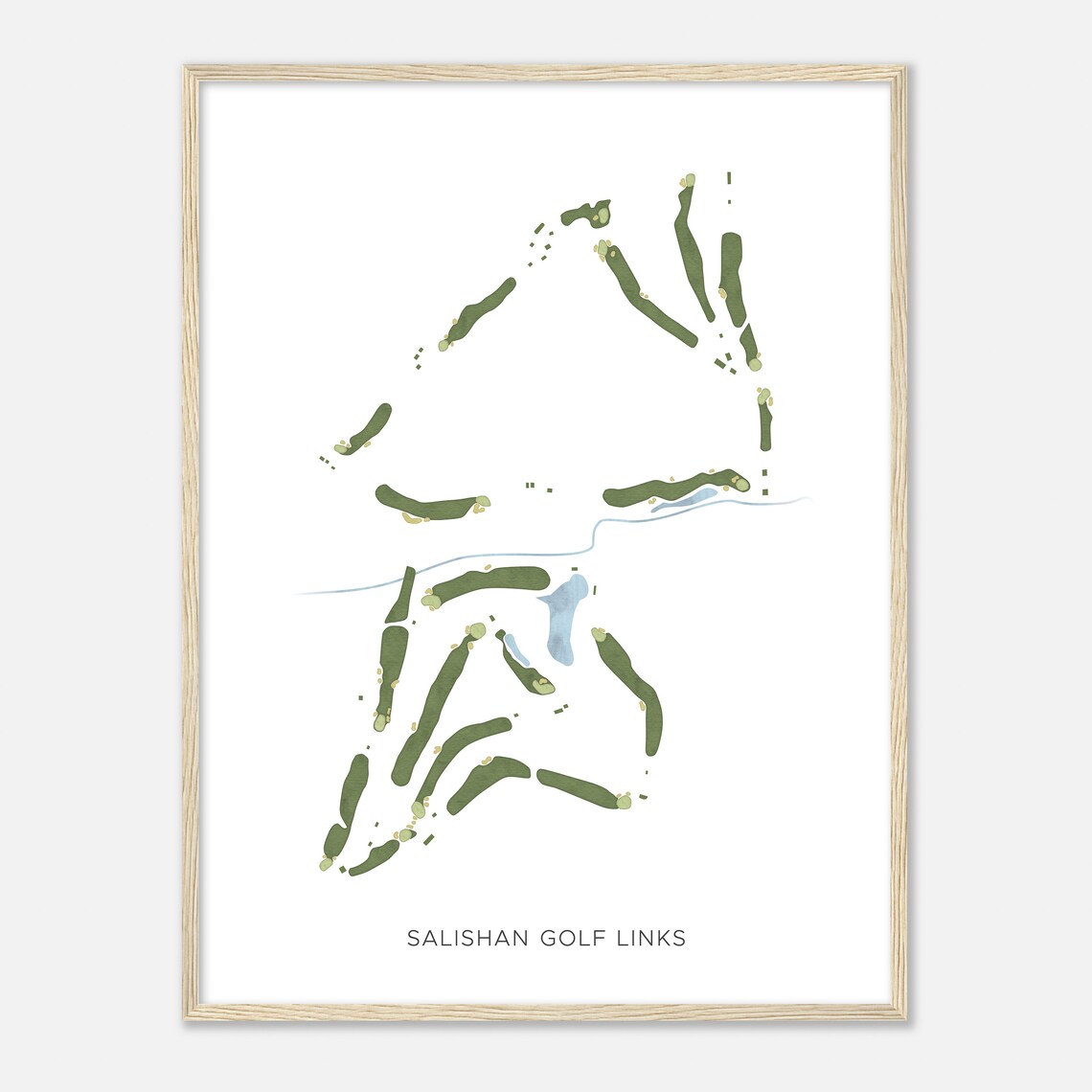 Salishan Golf Links Oregon Modern Watercolor Map Golfer Gift Golf Wall Art Golf Poster Print Course Layout
