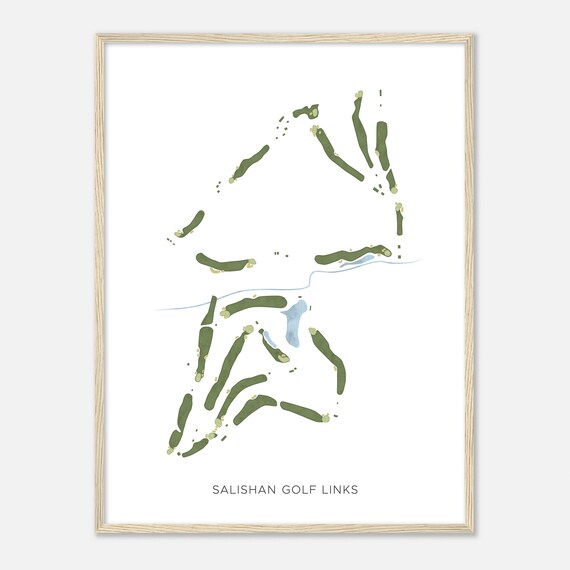 Salishan Golf Links Oregon Modern Watercolor Map Golfer Gift Golf Wall Art Golf Poster Print Course Layout