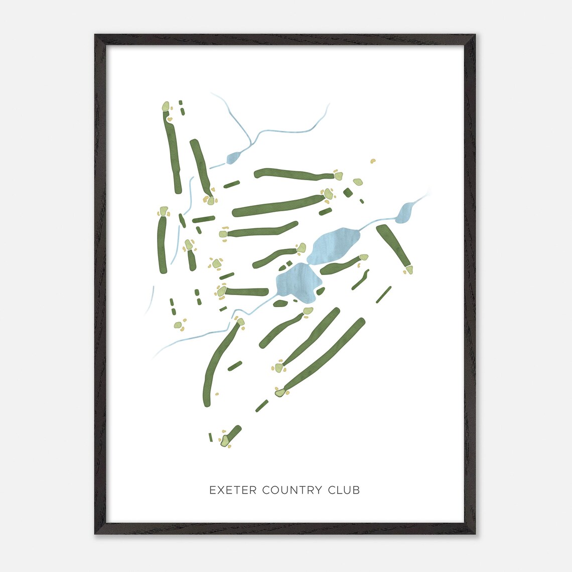 Exeter Country Club Rhode Island Modern Watercolor Map Poster - Image 3
