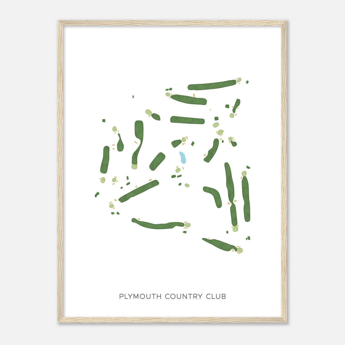 Plymouth Country Club Massachusetts Modern Minimalist Map Poster - Image 2