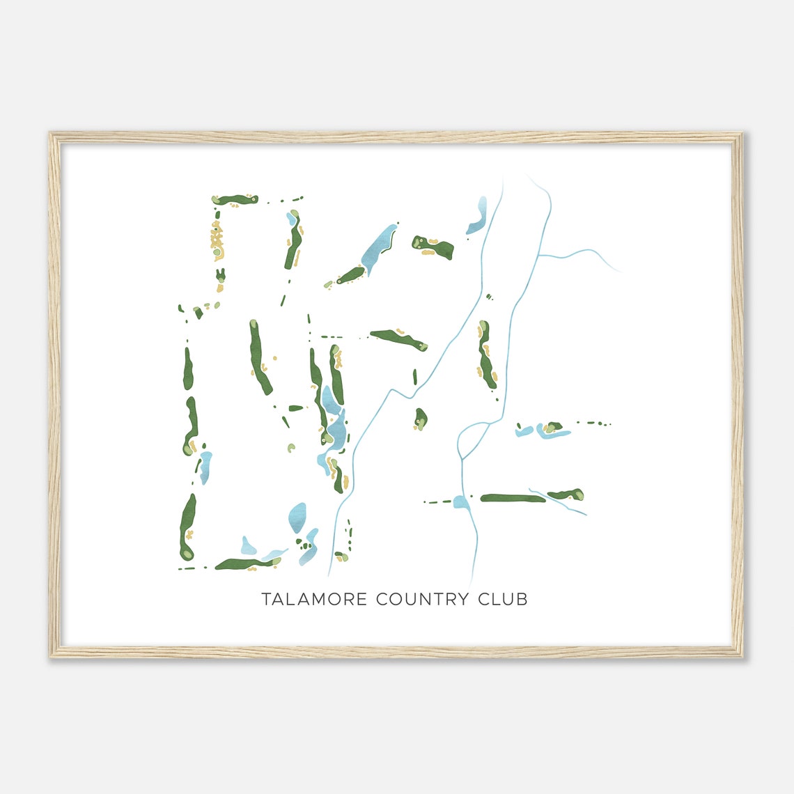 Talamore Country Club Modern Watercolor Golf Course Map Art Poster - Image 2