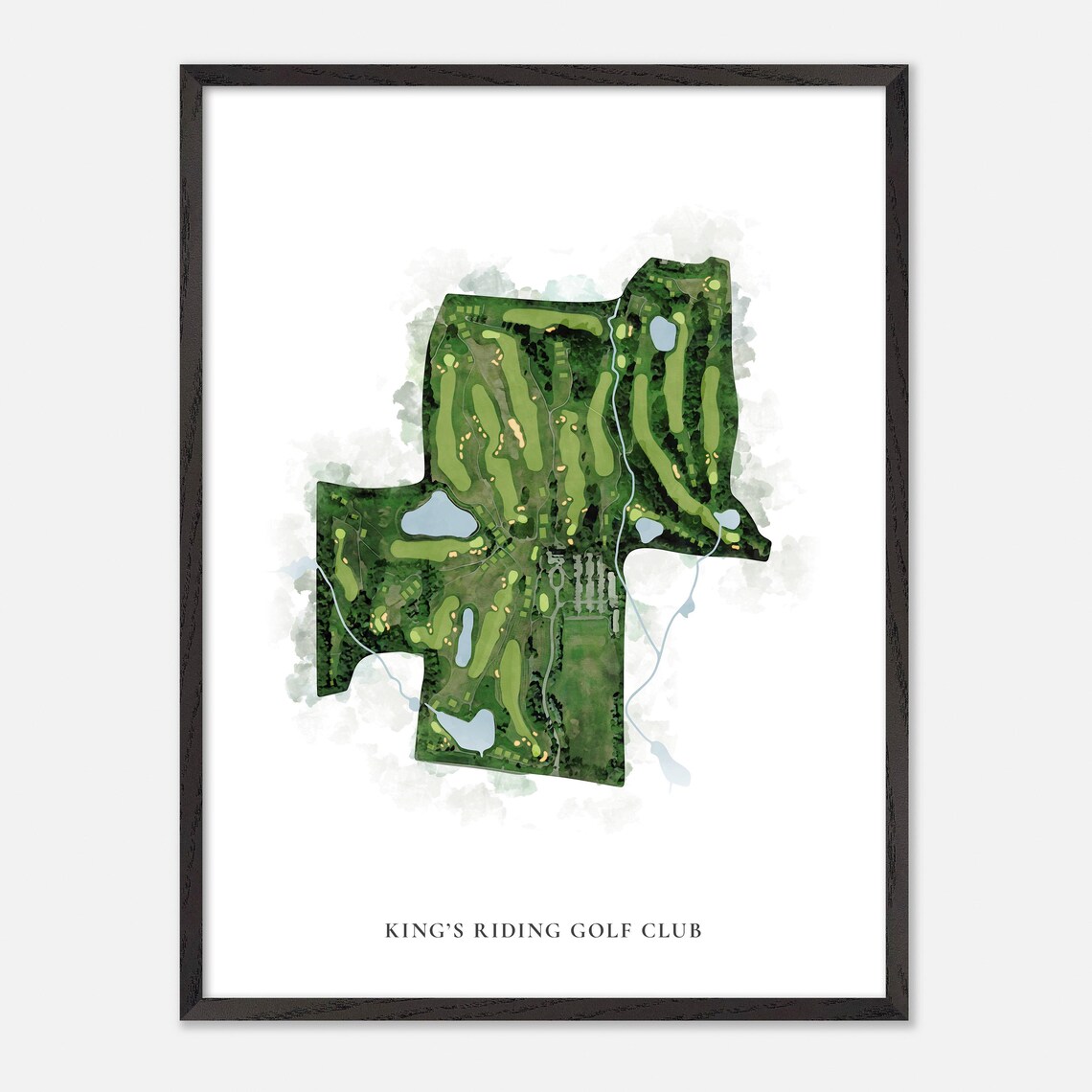 King's Riding Golf Club King City Canada Classic Watercolor Map Poster - Image 2