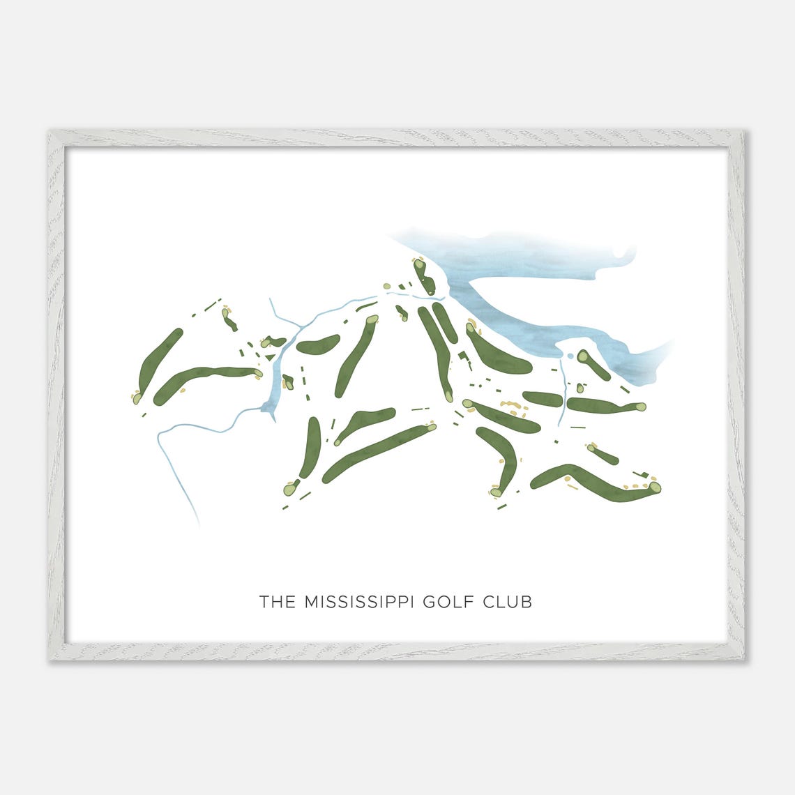 The Mississippi Golf Club Canada Modern Watercolor Course Map Poster - Image 3