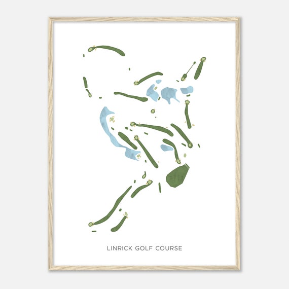 Linrick Golf Course South Carolina Modern Watercolor Map Golfer Gift Golf Wall Art Golf Poster Print Course Layout