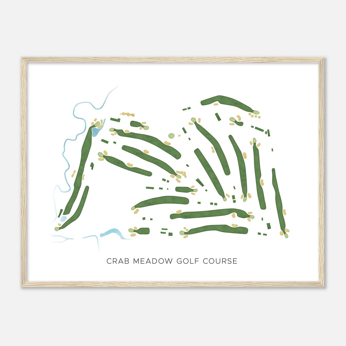 Crab Meadow Golf Course New York Modern Watercolor Map Golfer Gift Golf Wall Art Golf Poster Print Course Layout