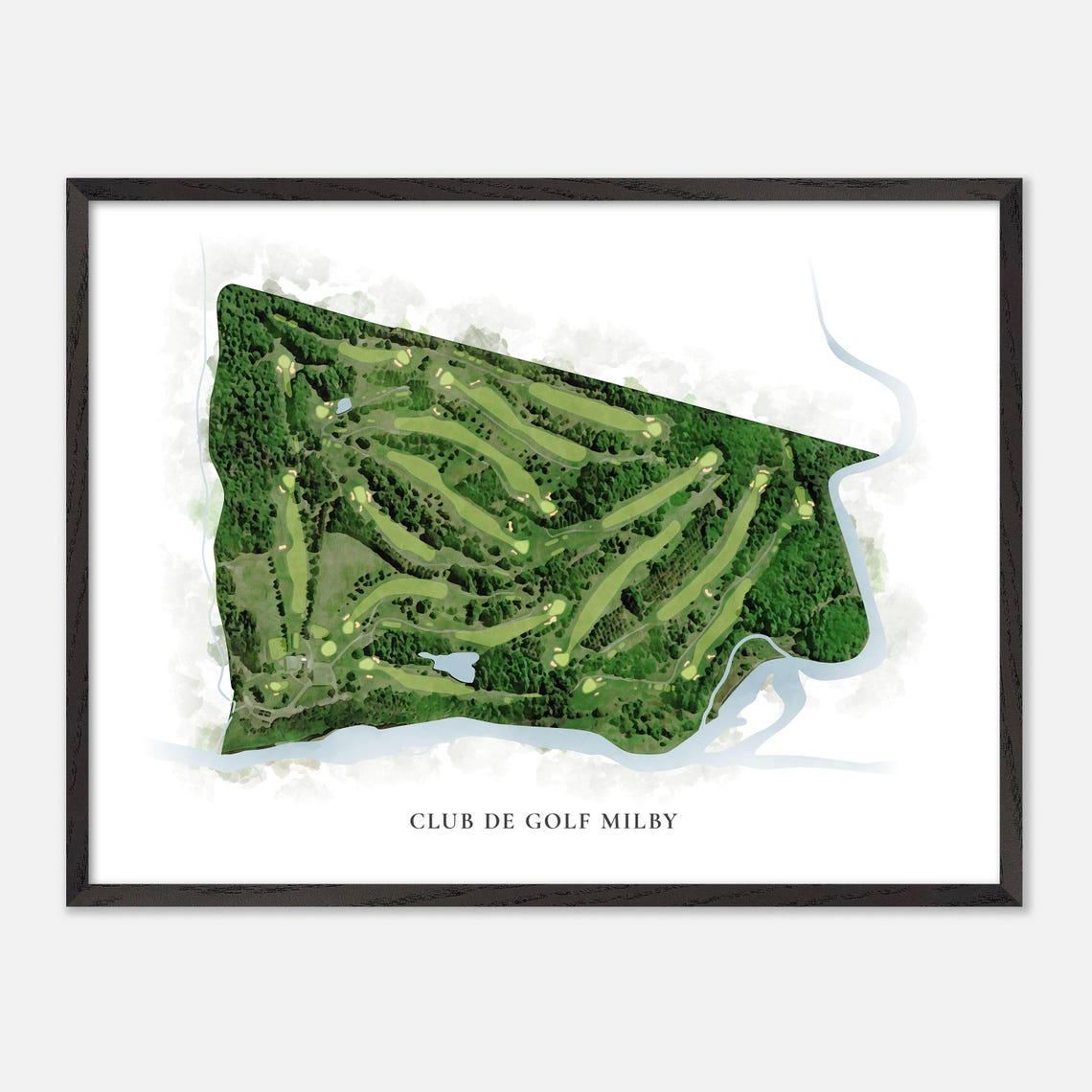 Club de Golf Milby Canada Classic Watercolor Course Map Poster - Image 4