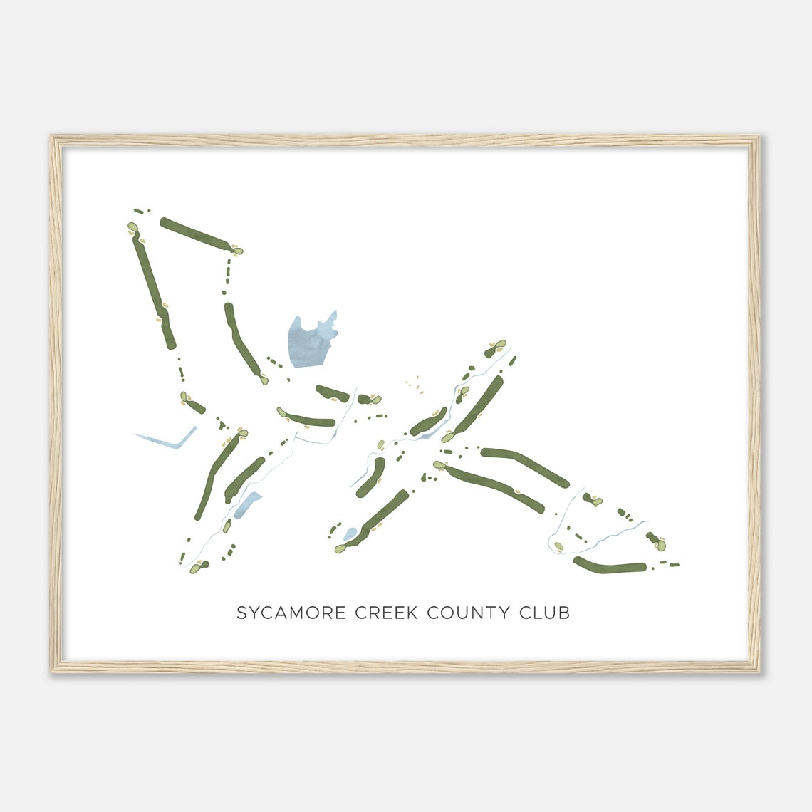 Sycamore Creek County Club Minimalist Golf Watercolor Map Poster - Image 2