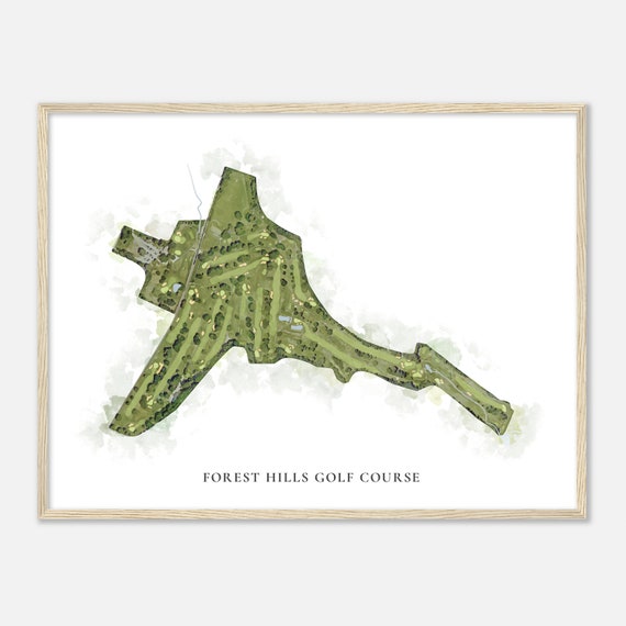 Forest Hills Golf Course Wisconsin Classic Watercolor Map Golfer Gift Golf Wall Art Golf Poster Print Course Layout