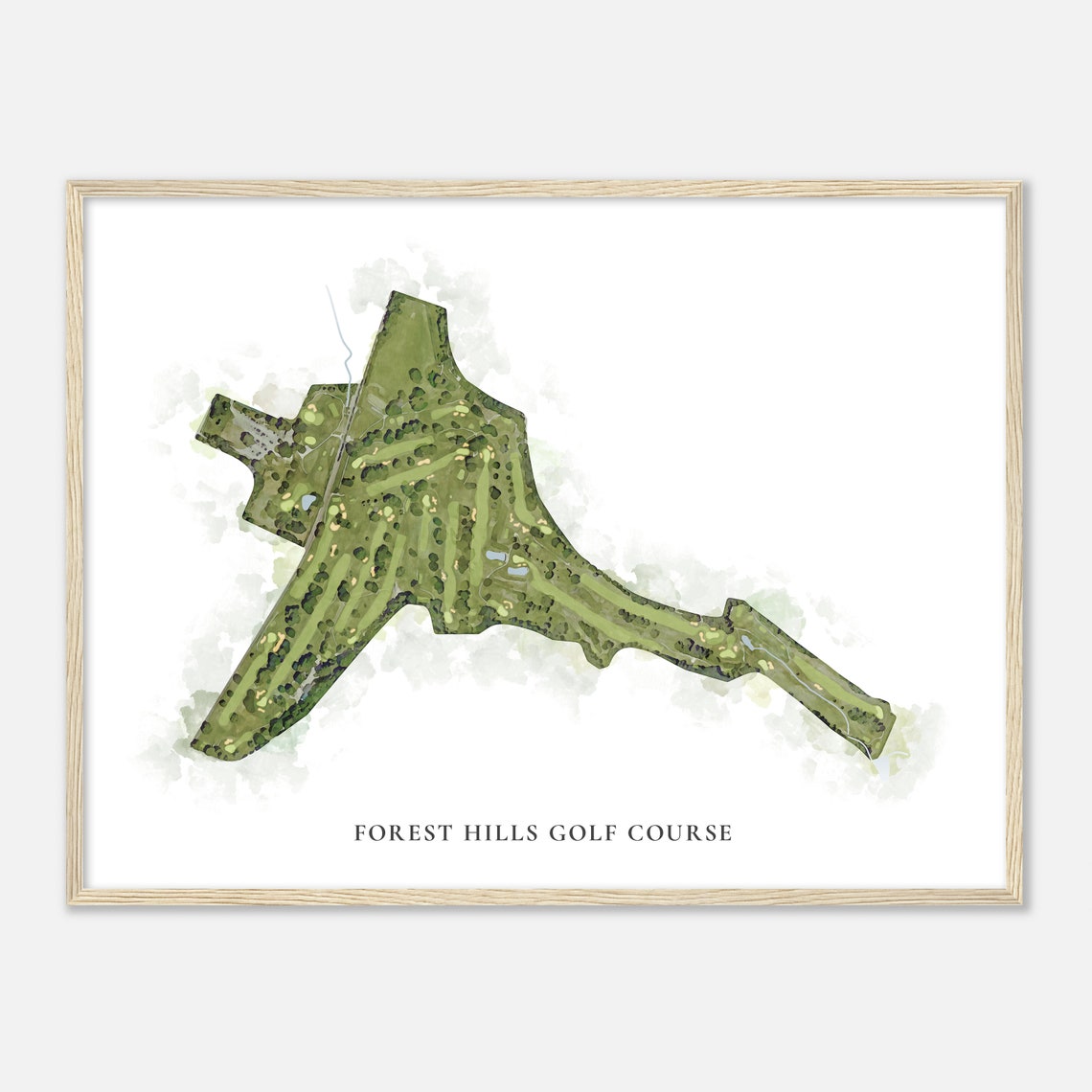 Forest Hills Golf Course Wisconsin Classic Watercolor Map Golfer Gift Golf Wall Art Golf Poster Print Course Layout