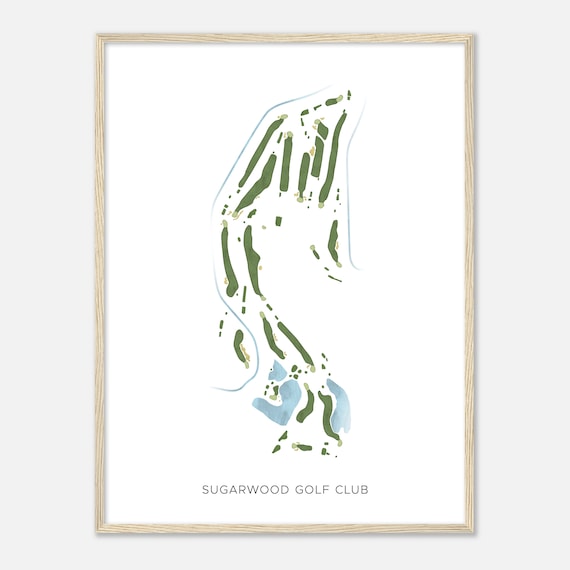 Sugarwood Golf Club West Virginia Modern Watercolor Course Map Poster