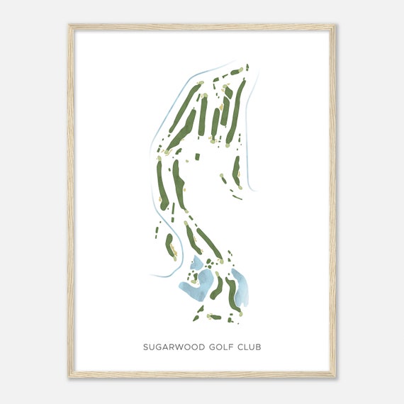 Sugarwood Golf Club West Virginia Modern Watercolor Map Golfer Gift Golf Wall Art Golf Poster Print Course Layout
