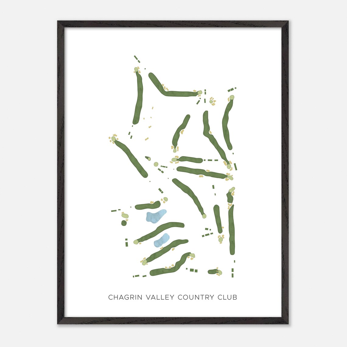Chagrin Valley Country Club Ohio Minimalist Watercolor Map Poster - Image 2