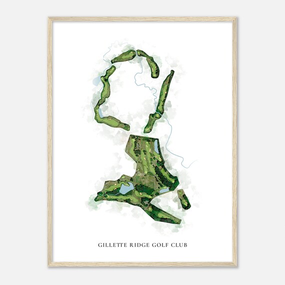 Gillette Ridge Golf Club Connecticut Classic Watercolor Map Golfer Gift Golf Wall Art Golf Poster Print Course Layout