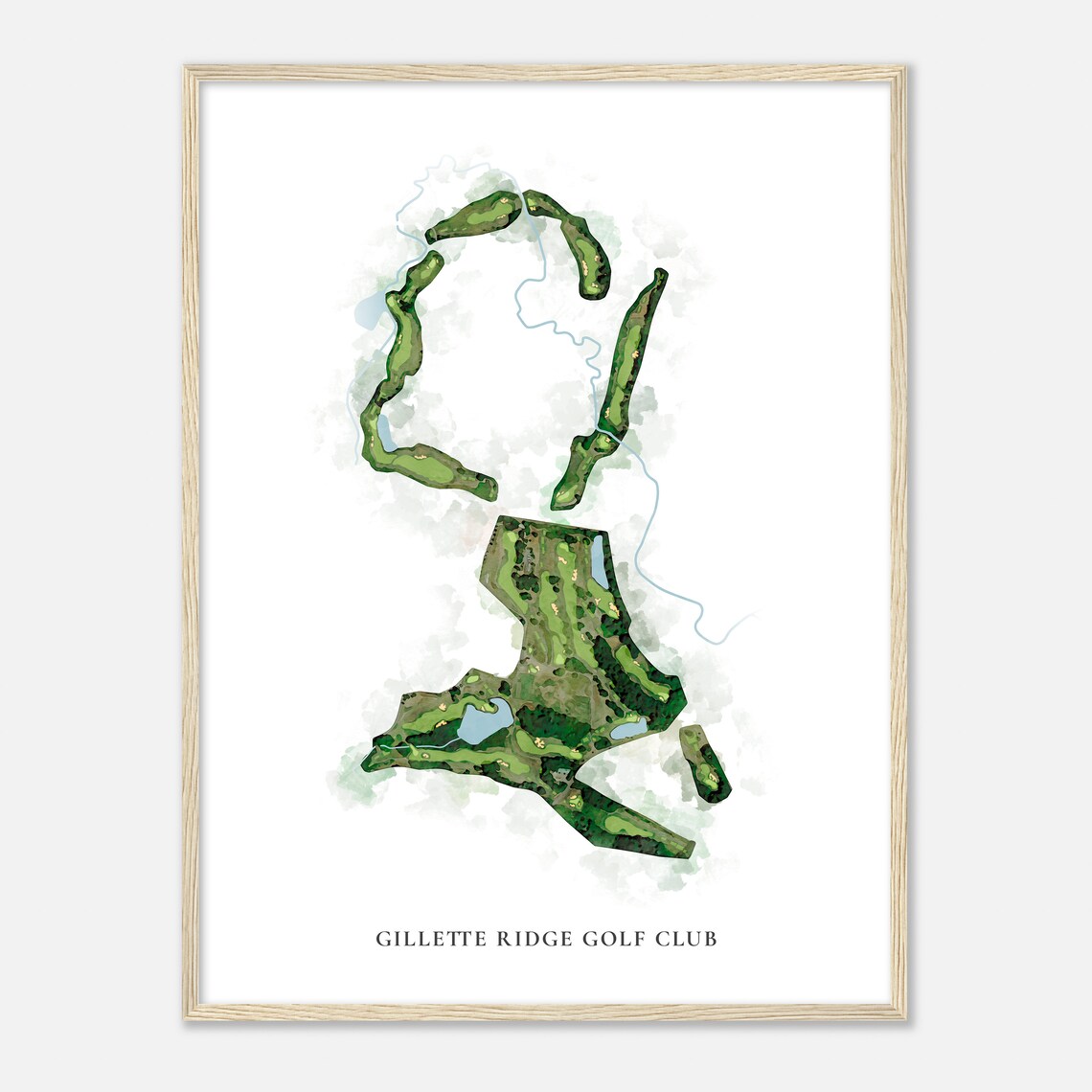 Gillette Ridge Golf Club Connecticut Classic Watercolor Map Golfer Gift Golf Wall Art Golf Poster Print Course Layout