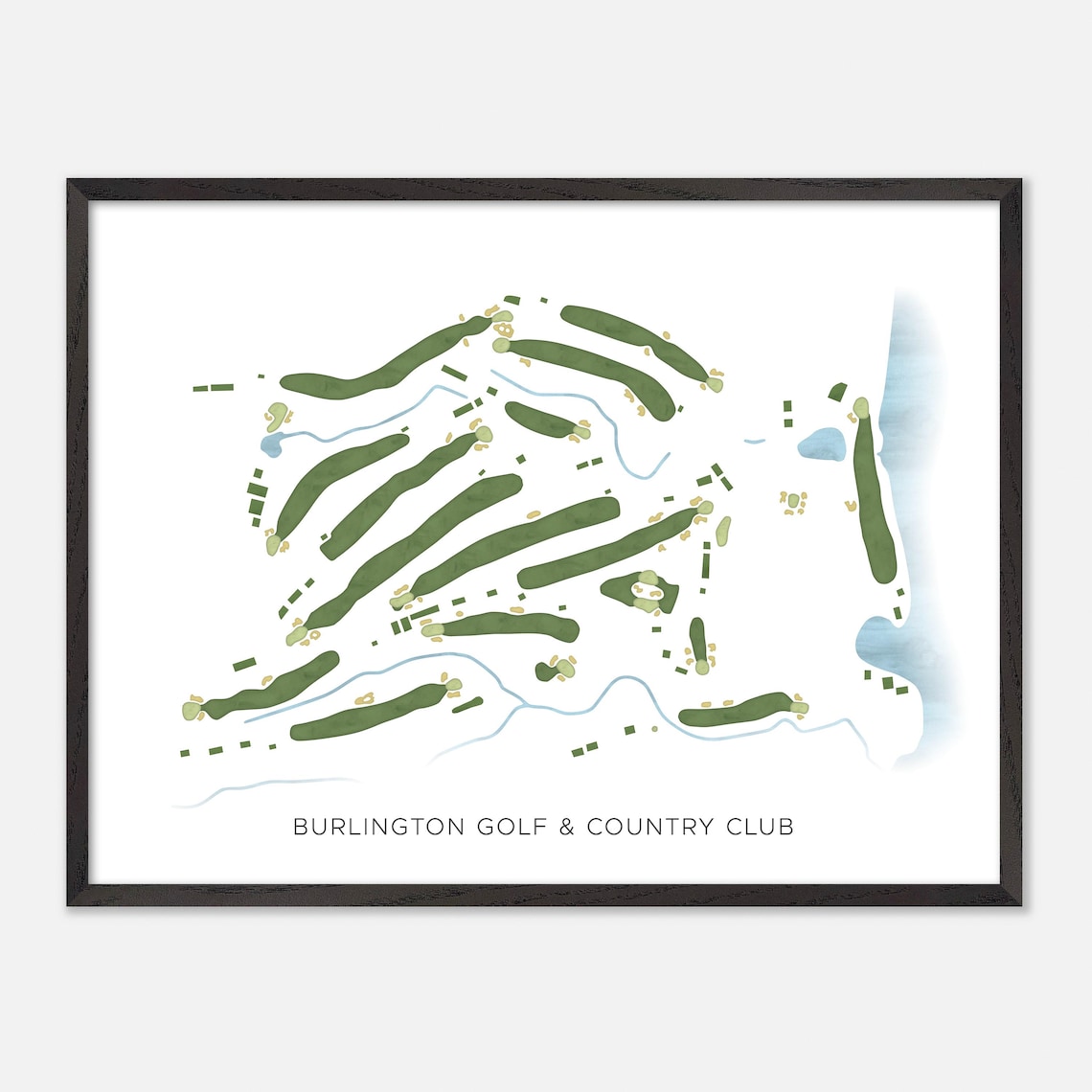 Burlington Golf & Country Club Burlington Canada Modern Watercolor Golf Map Poster - Image 4