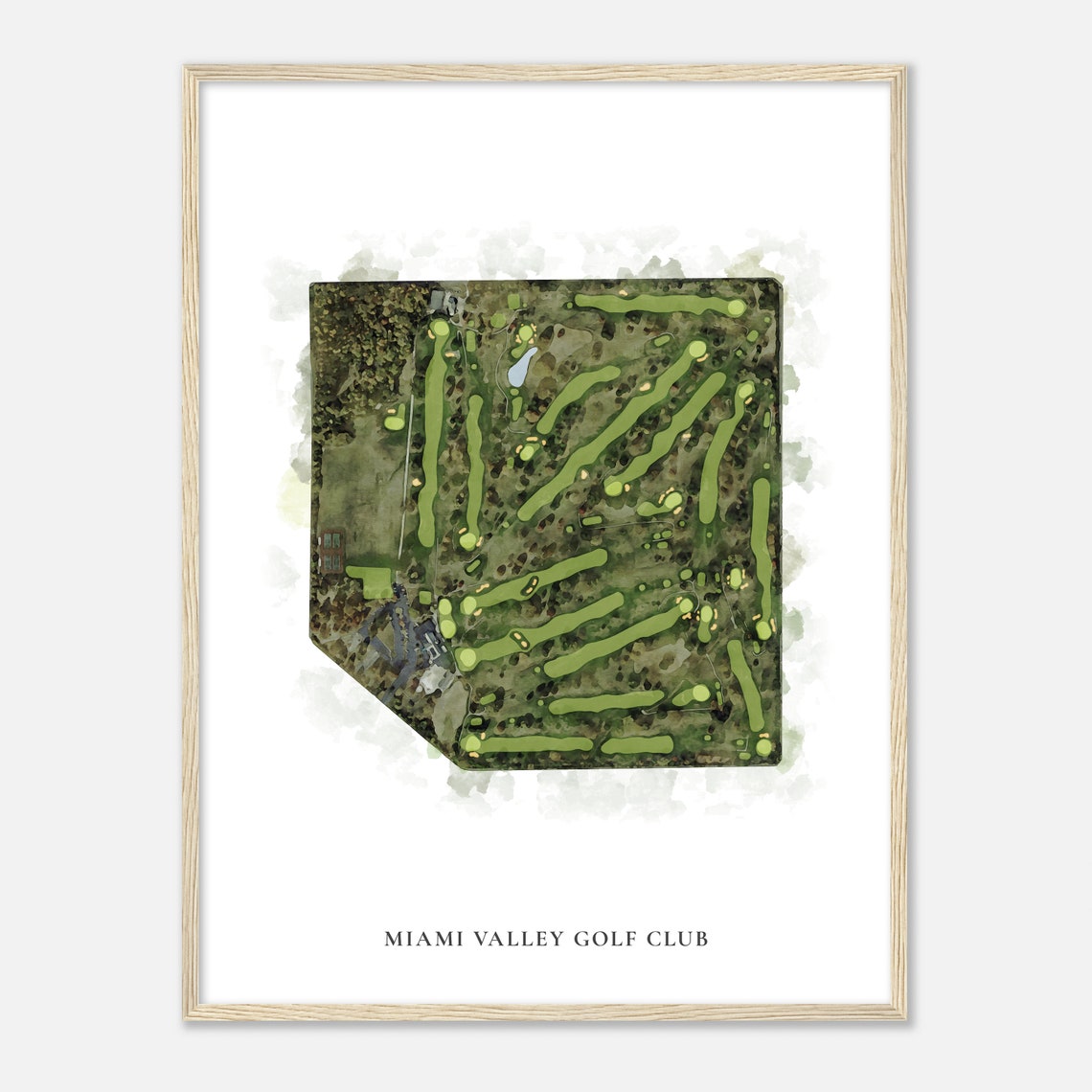 Miami Valley Golf Club Classic Watercolor Map Golfer Gift Poster - Image 2