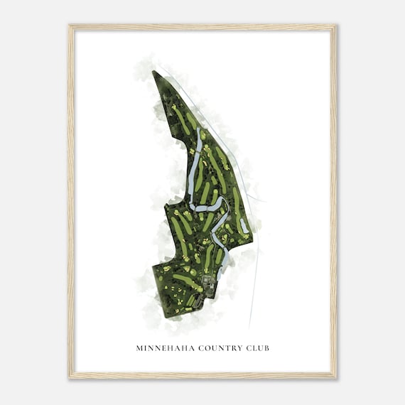 Minnehaha Country Club South Dakota Classic Watercolor Map Golfer Gift Golf Wall Art Golf Poster Print Course Layout