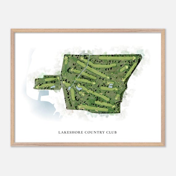 Lakeshore Country Club In Cicero New York Classic Watercolor Map Golfer Gift Golf Wall Art Golf Poster Print Course Layout