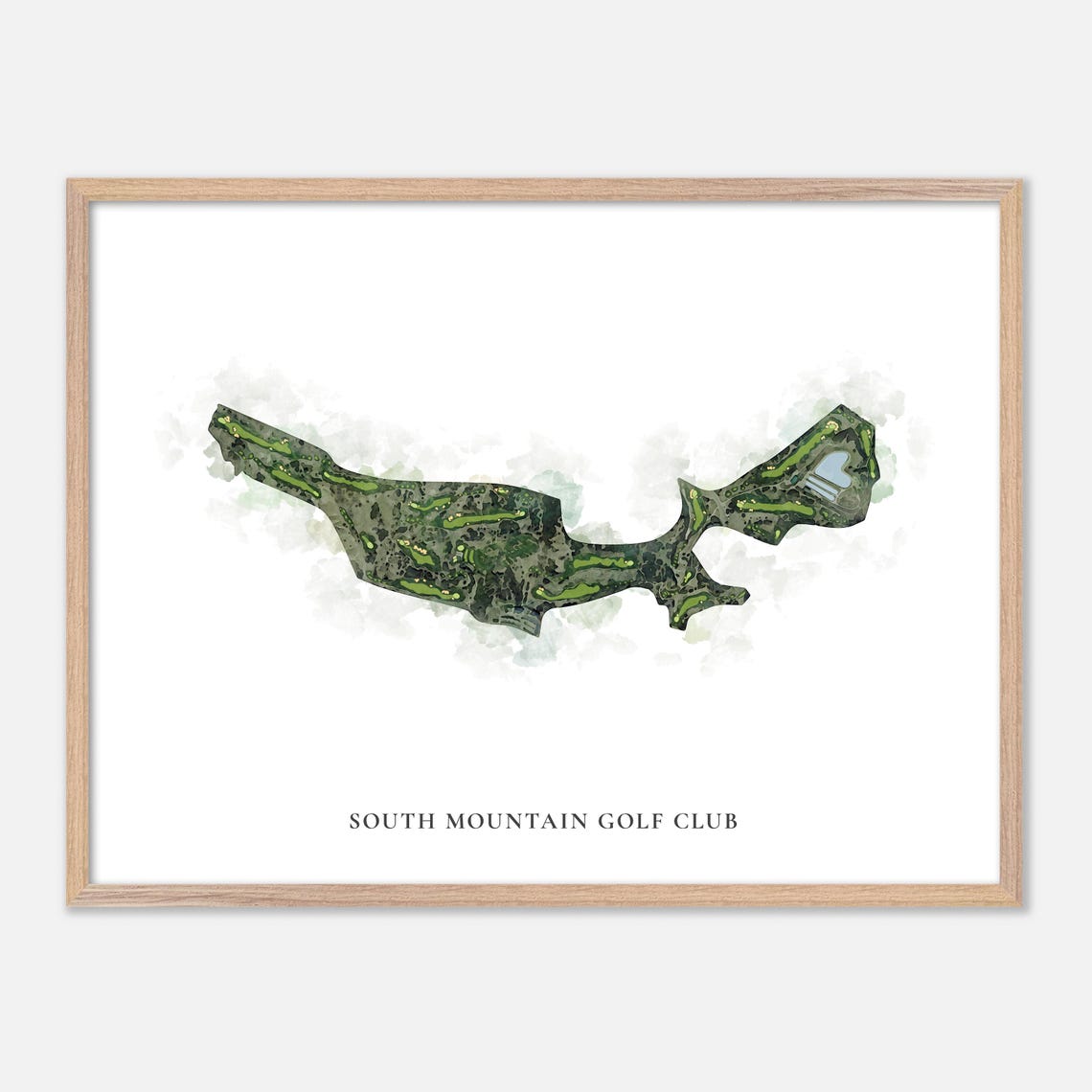 South Mountain Golf Club Draper Utah Classic Watercolor Map Print