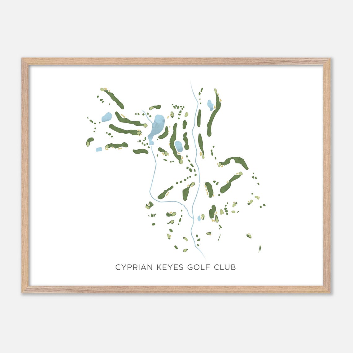 Cyprian Keyes Golf Club Modern Watercolor Golf Course Map Art Print