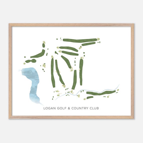 Logan Golf Country Club In Logan Utah Modern Watercolor Map Golfer Gift Golf Wall Art Golf Poster Print Course Layout